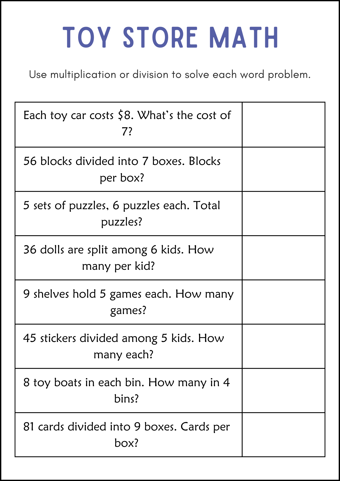 Multiplication And Division Word Problems Within 100 Worksheets For Grade 1 2 Made By Teachers