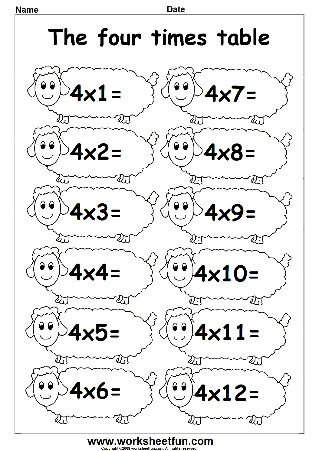 multiplication by 4 worksheets multiplication by 4 worksheets