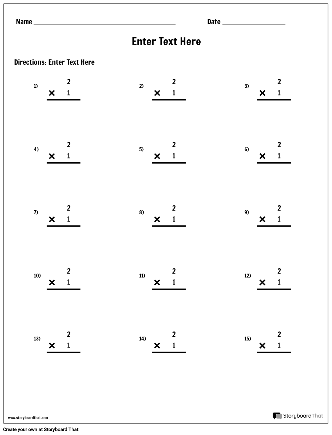 multiplication worksheet maker