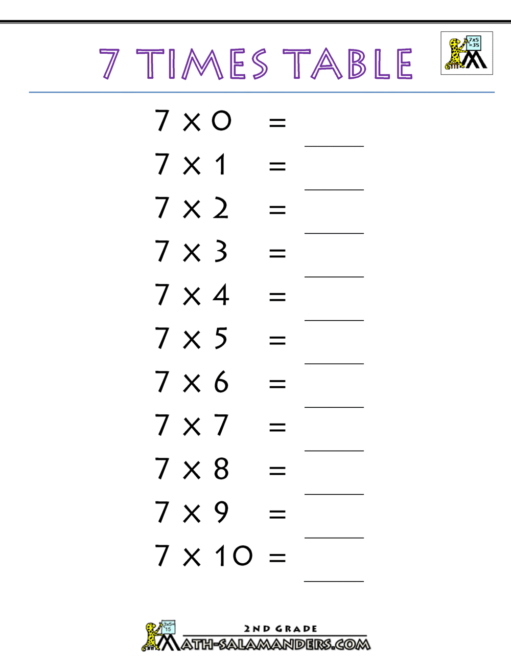 multiplication by 7 worksheets multiplication by 7 worksheets