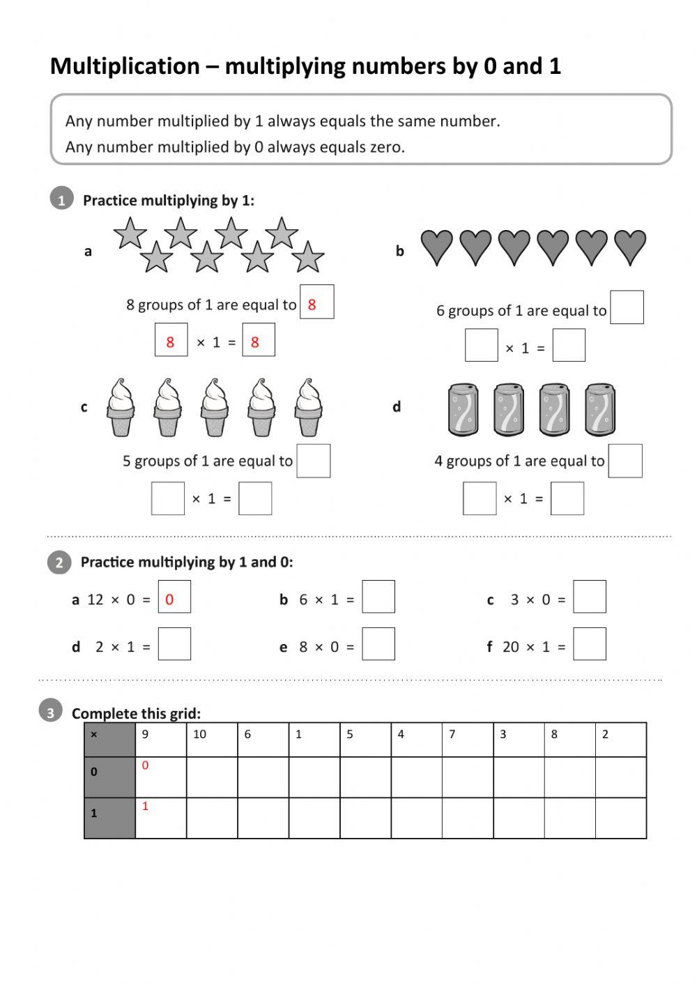 Multiply By 0 Or 1 Worksheet Worksheets Library Multiply By 0 Or 1 Worksheet Worksheets Library