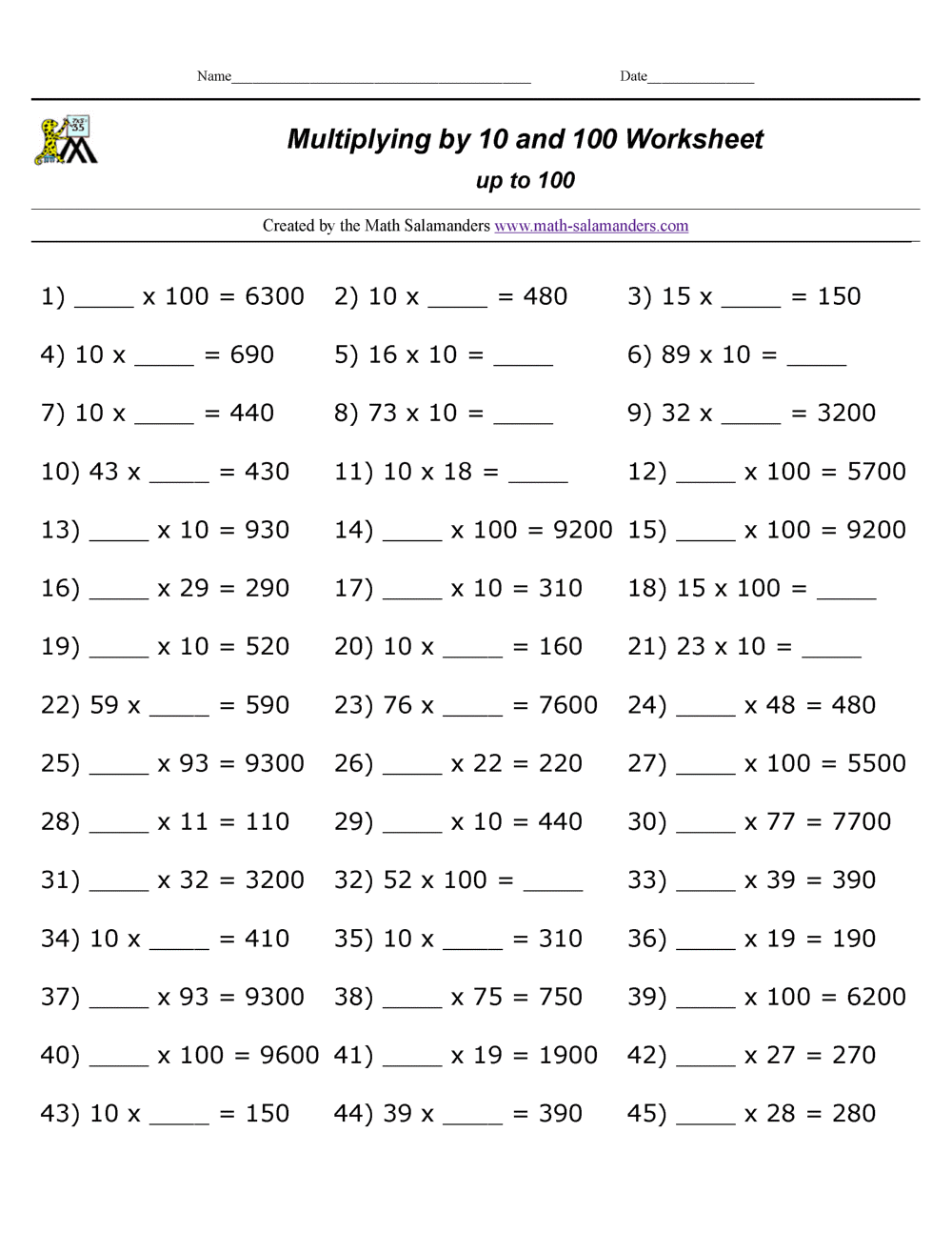 Multiplying By 10 And 100 Worksheets Worksheets Library Multiplying By 10 And 100 Worksheets Worksheets Library