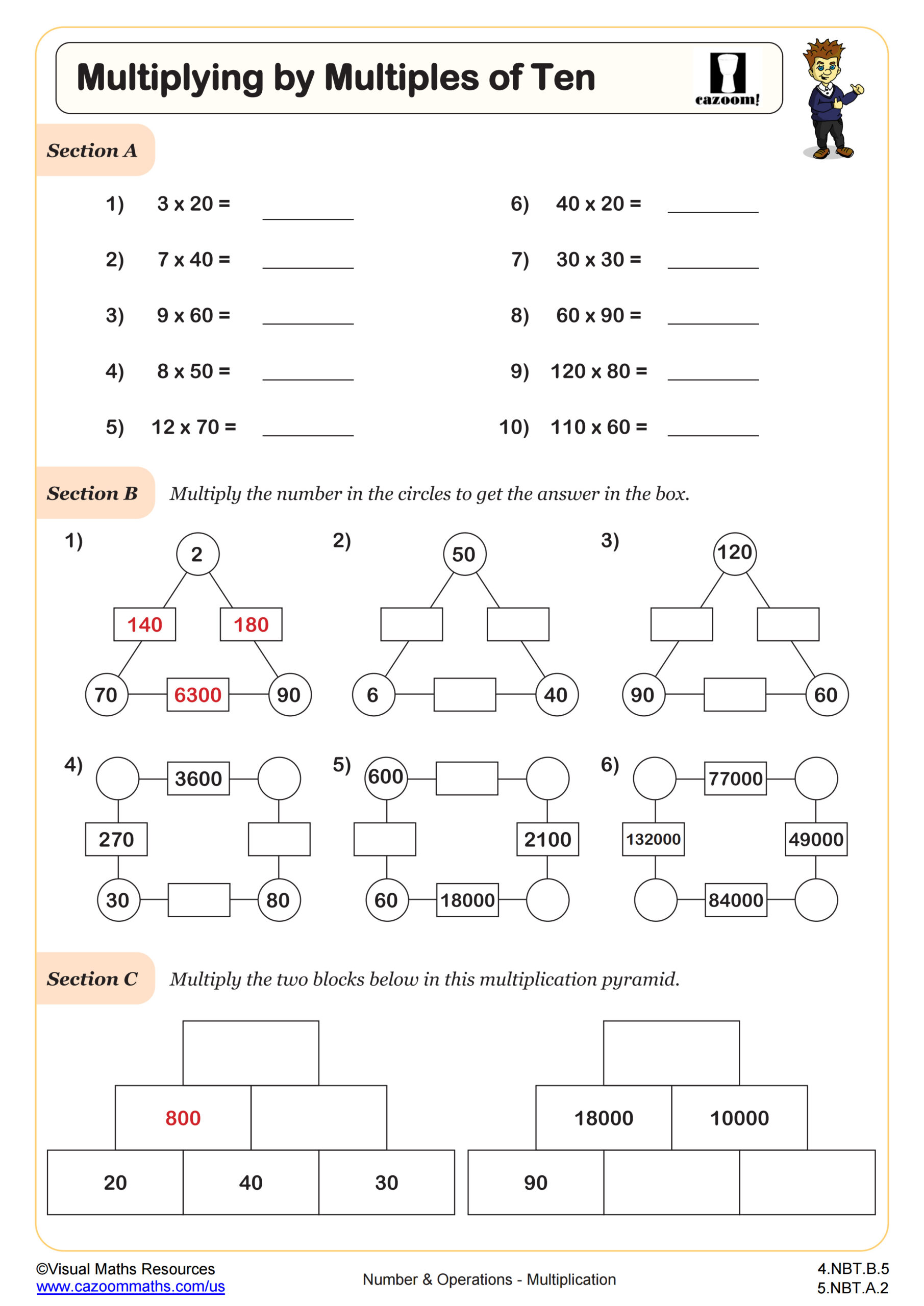 Multiplying By Multiples Of Ten Worksheet PDF Printable Number Operations Worksheet Multiplying By Multiples Of Ten Worksheet PDF Printable Number Operations Worksheet