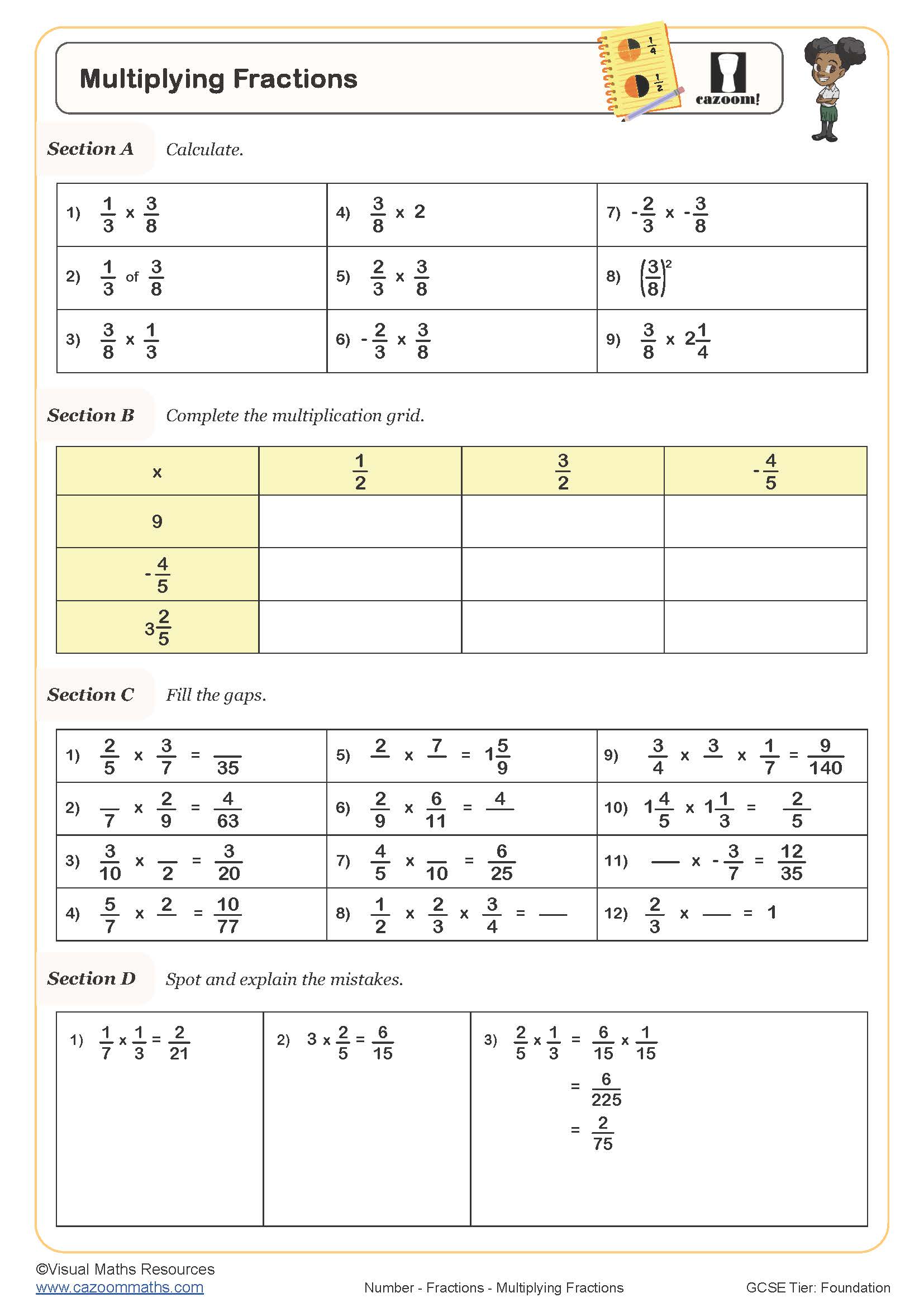 Multiplying Unit Fractions Using Area Models Worksheet Fun And Engaging Year 8 And Year 9 Fractions Worksheet Multiplying Unit Fractions Using Area Models Worksheet Fun And Engaging Year 8 And Year 9 Fractions Worksheet