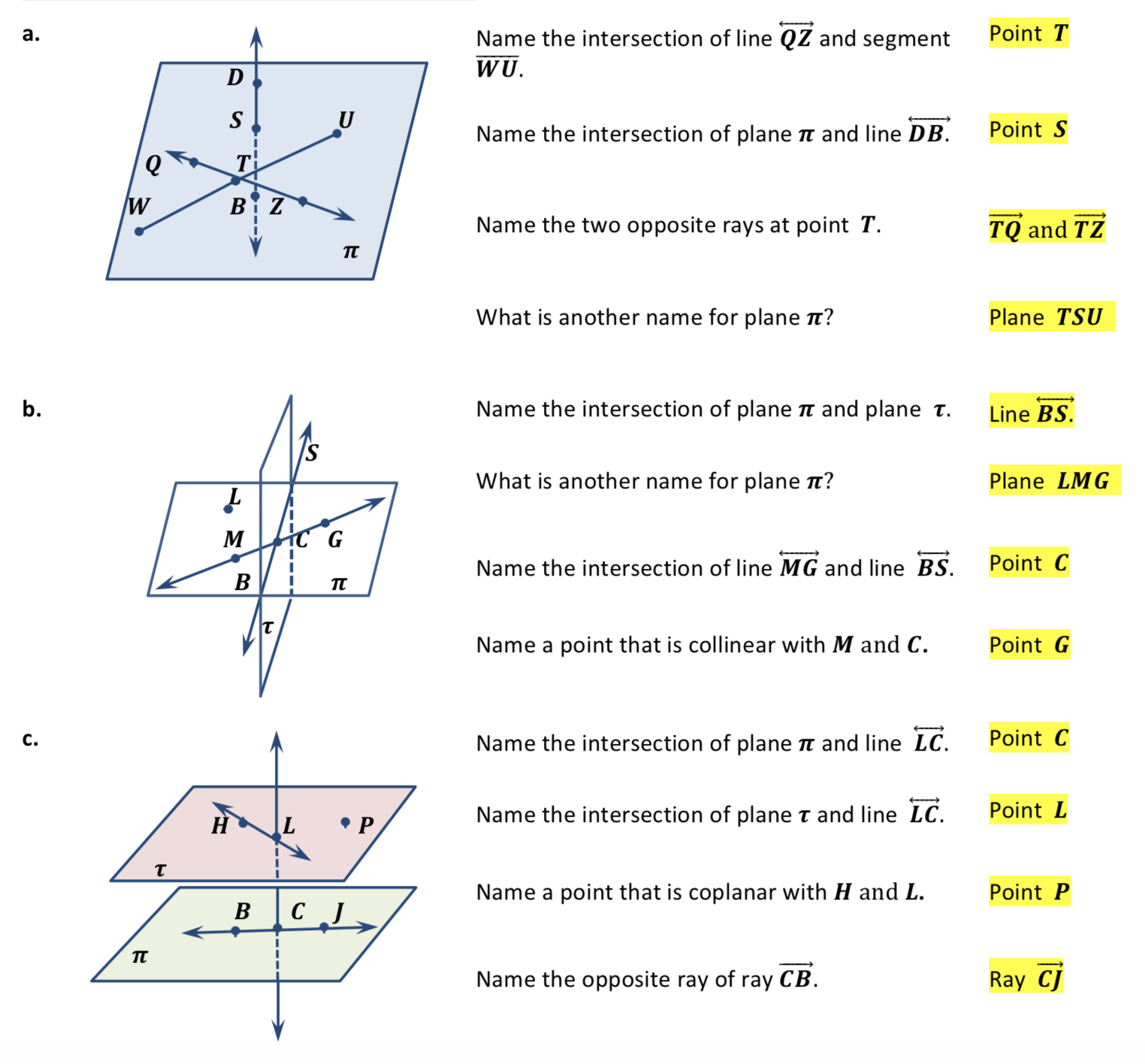 Points Lines And Planes Worksheets GeometryCoach Points Lines And Planes Worksheets GeometryCoach