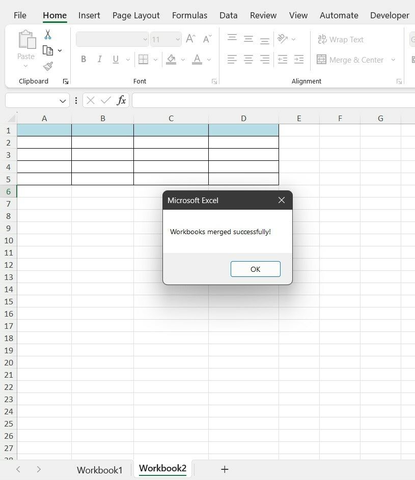 merge multiple excel worksheets into one