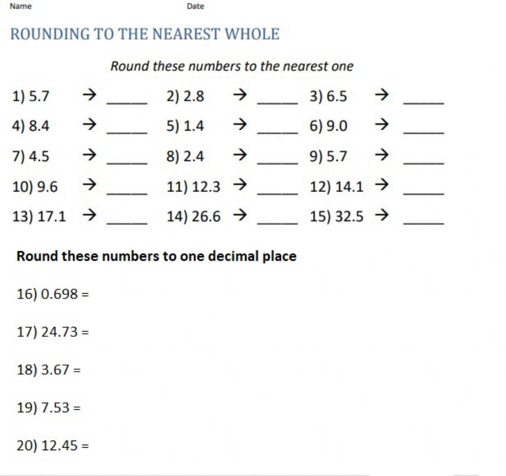 Rounding Decimals Worksheet Worksheets Library Rounding Decimals Worksheet Worksheets Library