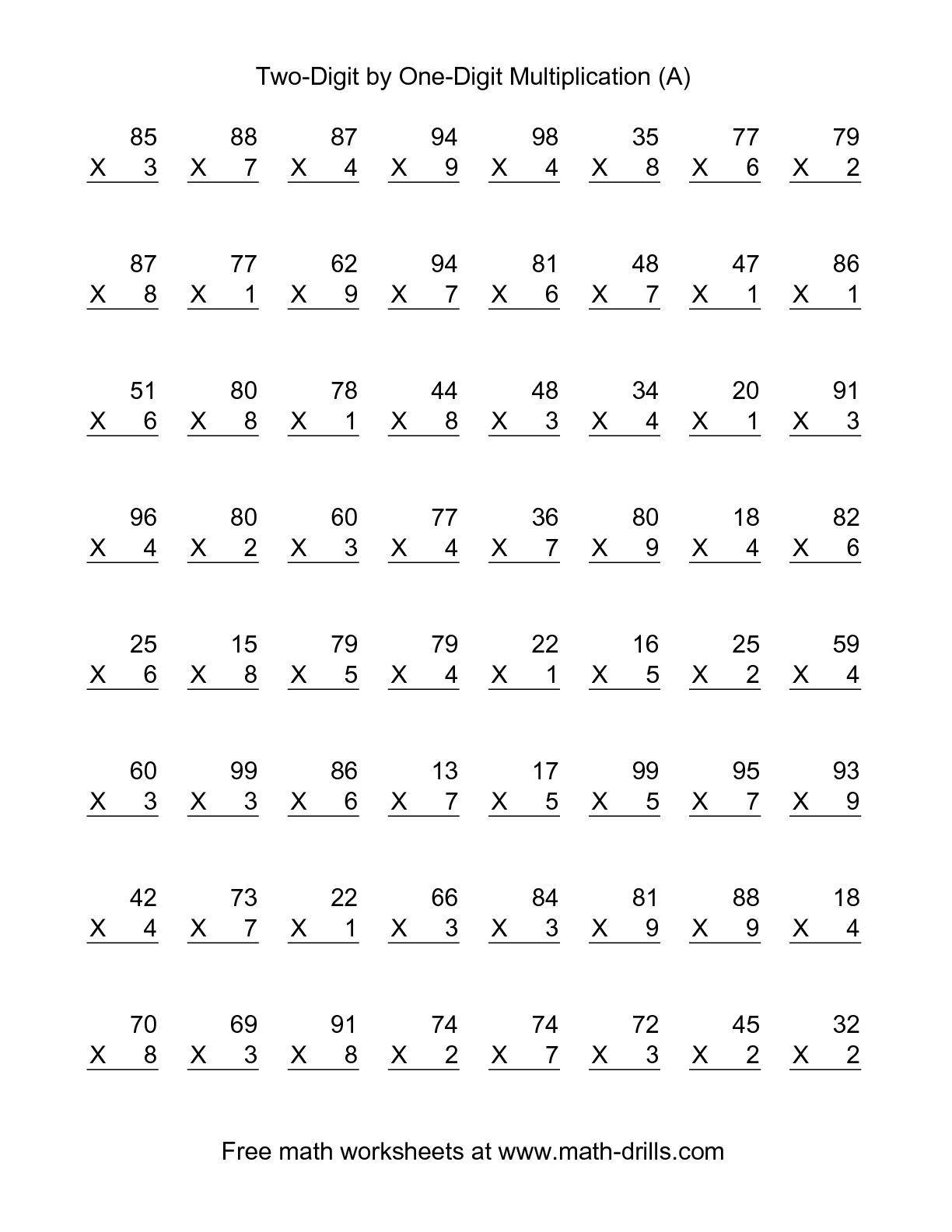 multiplication math worksheets for 2nd graders