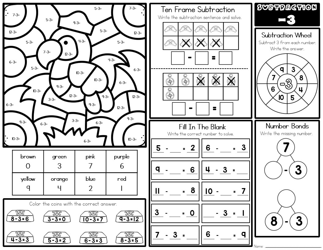 subtraction facts worksheets subtraction facts worksheets