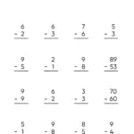 Subtraction Worksheets Exercises Printable PDF FREE Think Tank Scholar