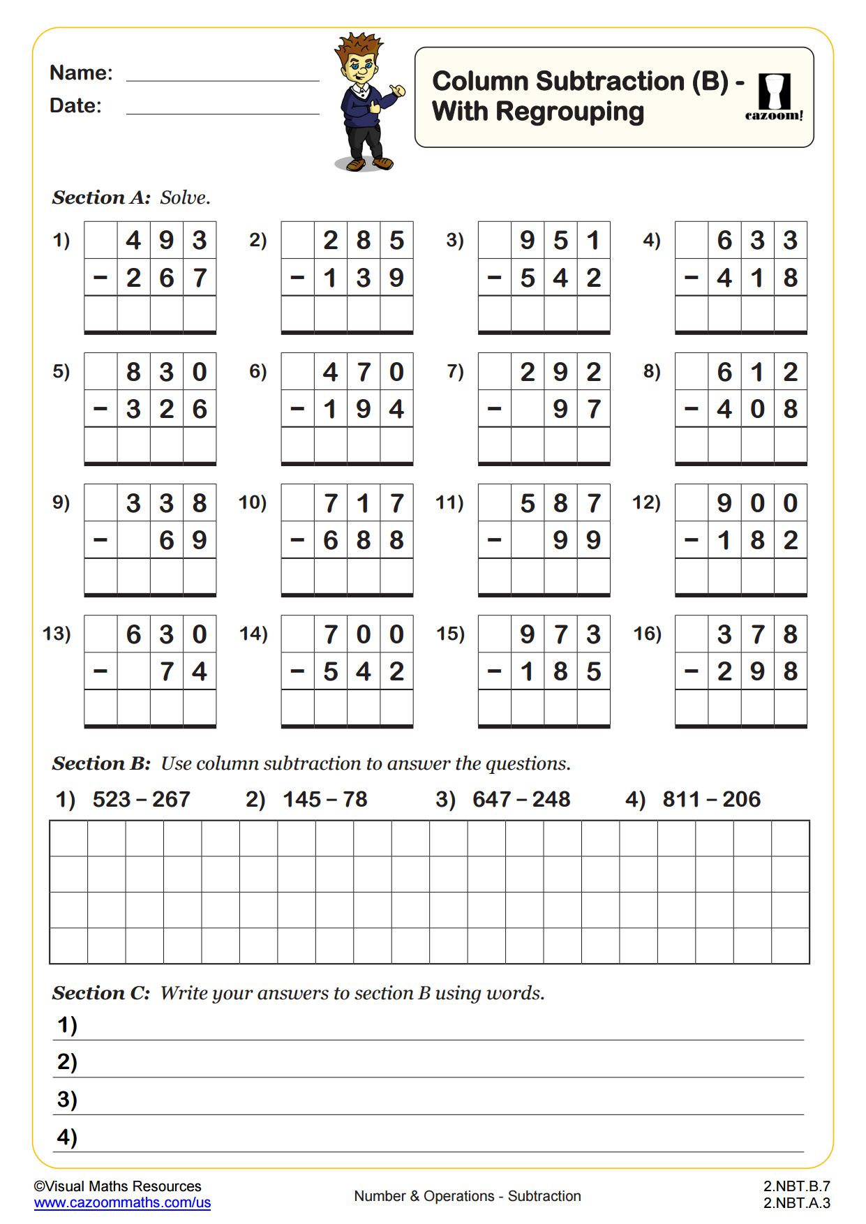 Subtraction Worksheets With Borrowing Grade 2 4 Subtraction Worksheets With Borrowing Grade 2 4