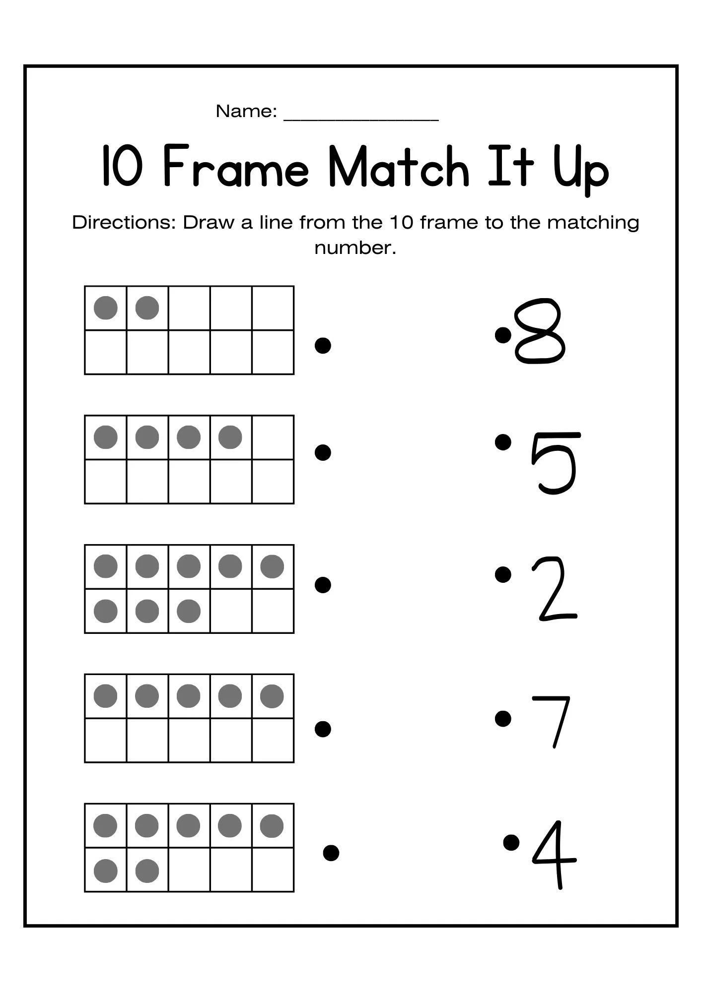 Ten Frame Addition Worksheets Kindergarten Math PDF Etsy Ten Frame Addition Worksheets Kindergarten Math PDF Etsy