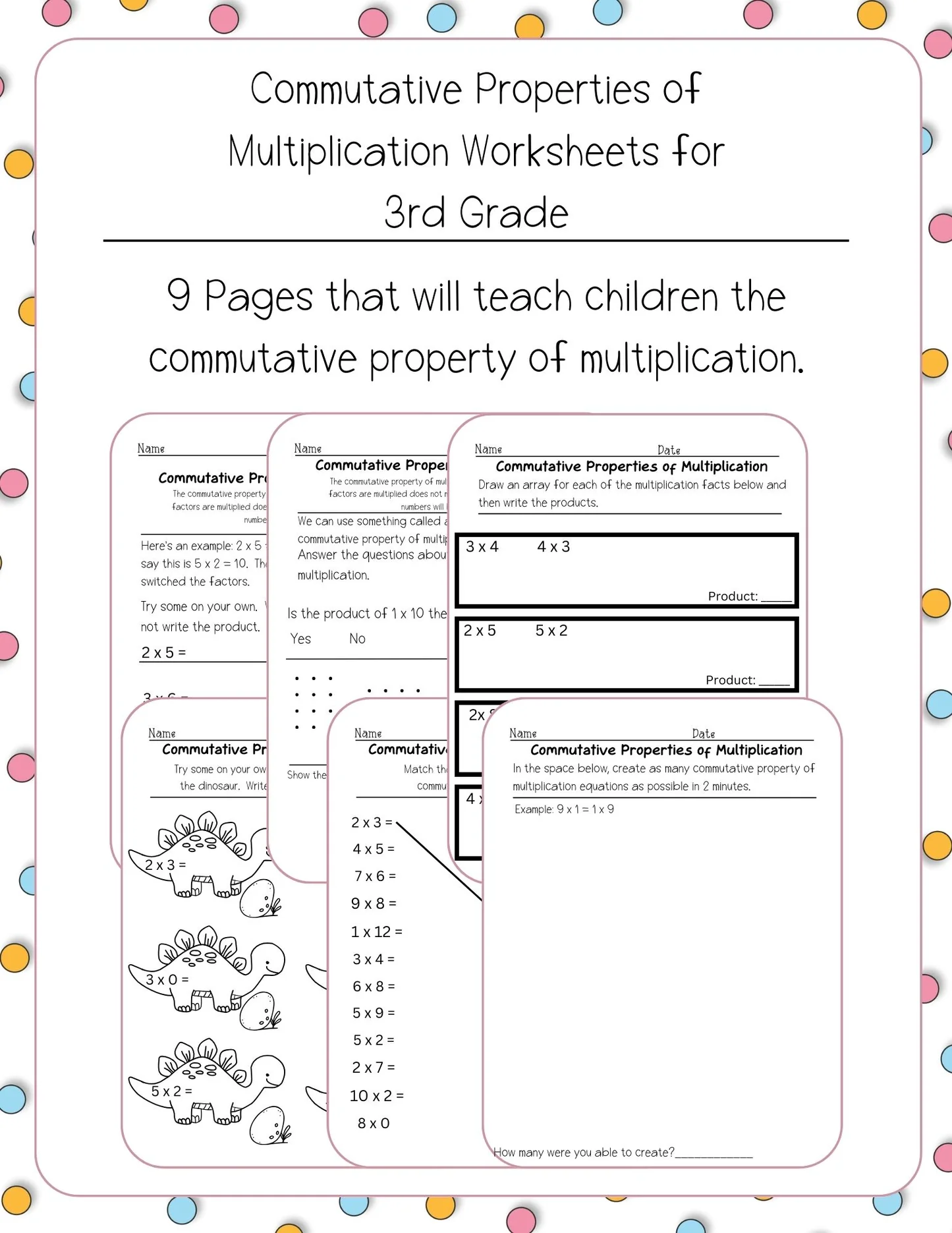 commutative property of multiplication worksheets