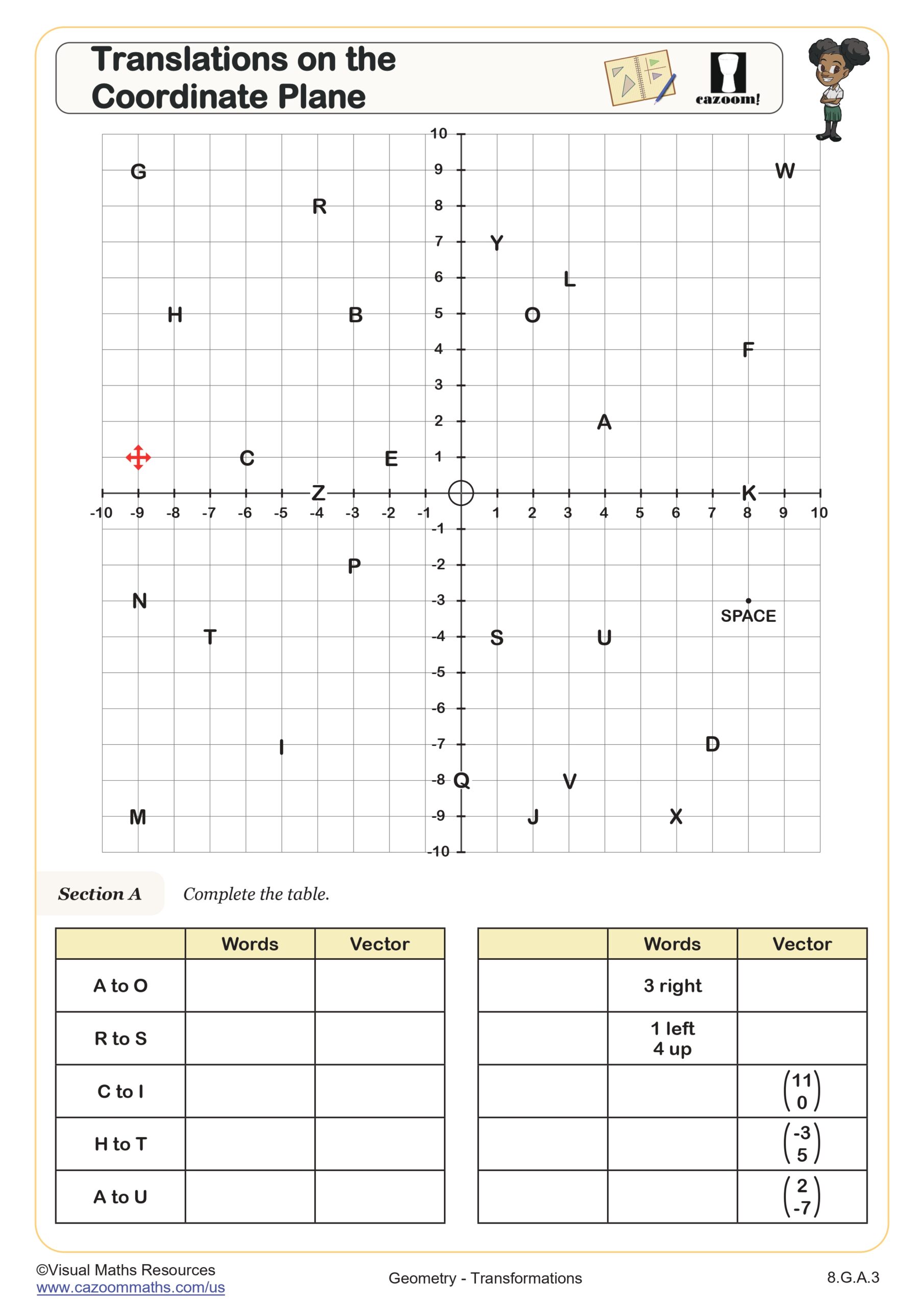 geometry translations worksheet