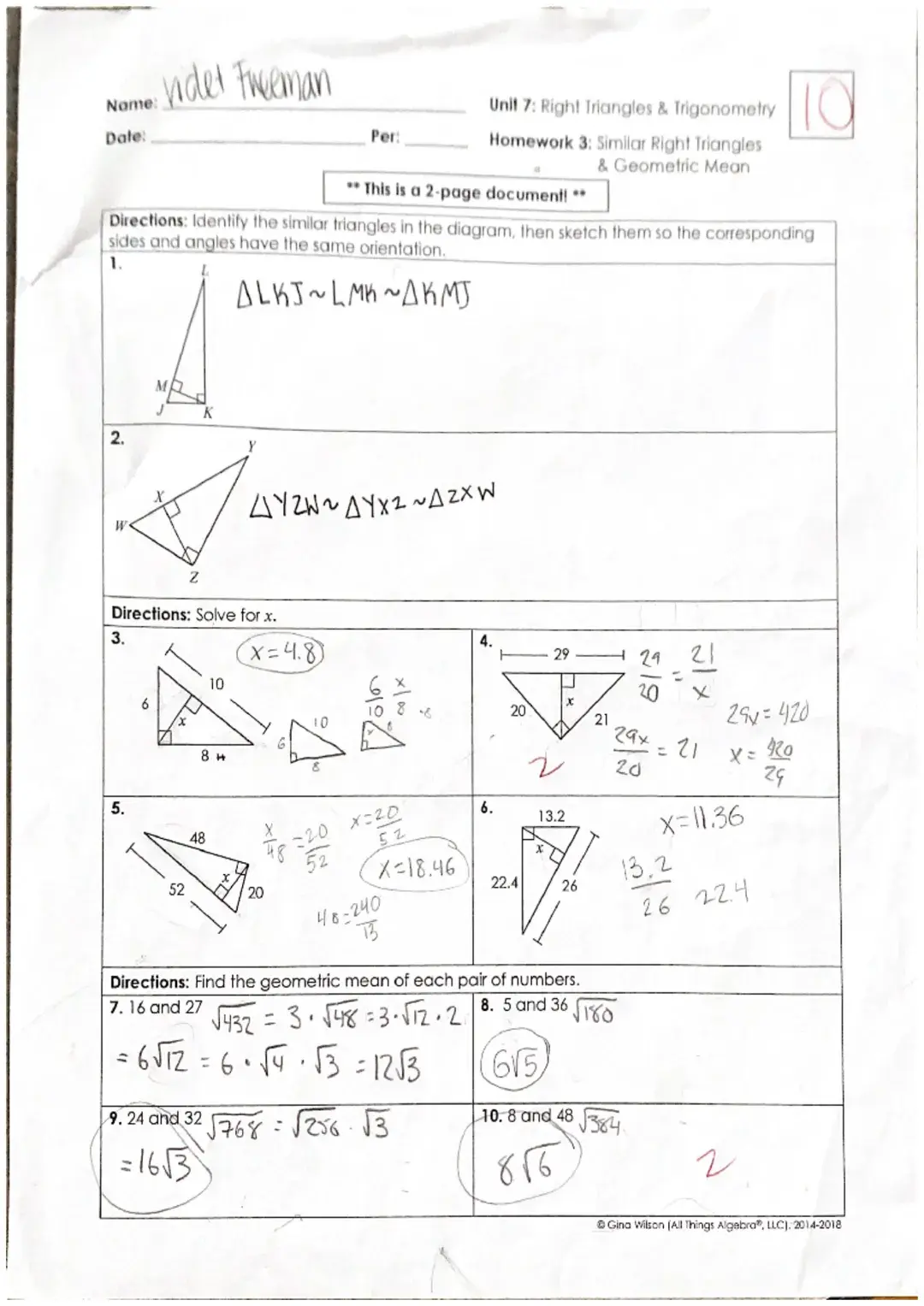 Understanding Similar Right Triangles And Geometric Mean Geometry Knowunity